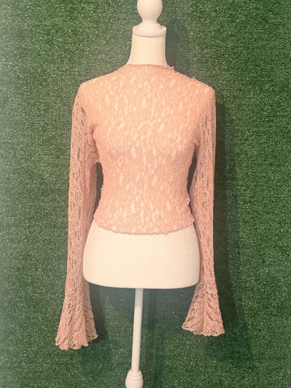 Windsor Blush Pink Lace Long-Sleeve Top